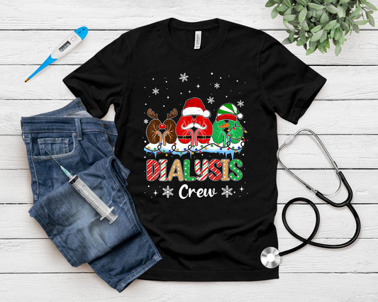Dialysis Christmas Crew Dialysis Nurse Nephrology Technician T-Shirt