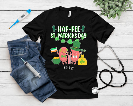Hap-Pee Urology Nurse St. Patrick's Day Urologist Nursing T-Shirt