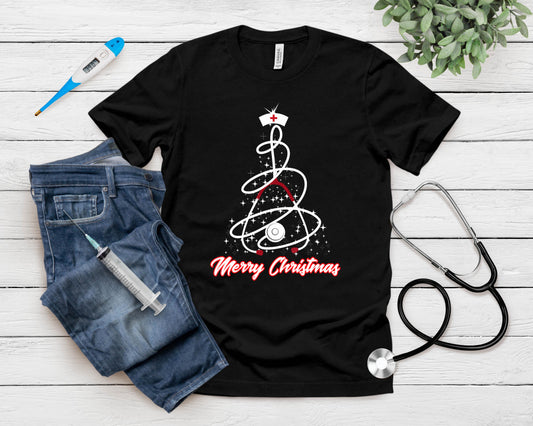 Merry Christmas Nurse Shirt Yuletide Practitioners Cute Gift T-Shirt