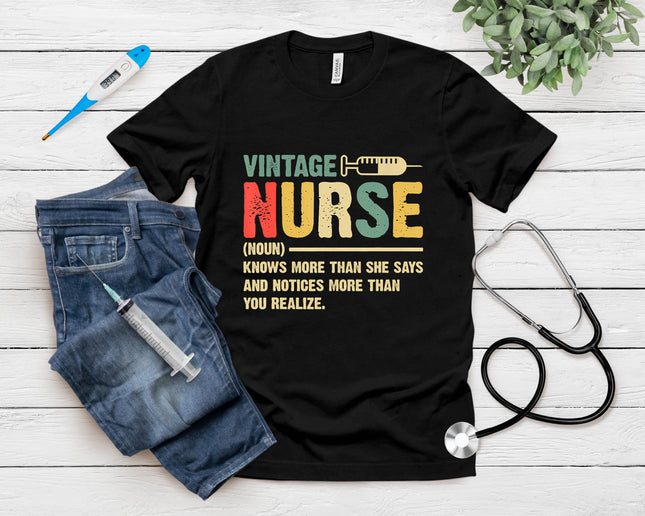 Vintage Nurse Definition Hospital Medical Registered Nursing T-Shirt