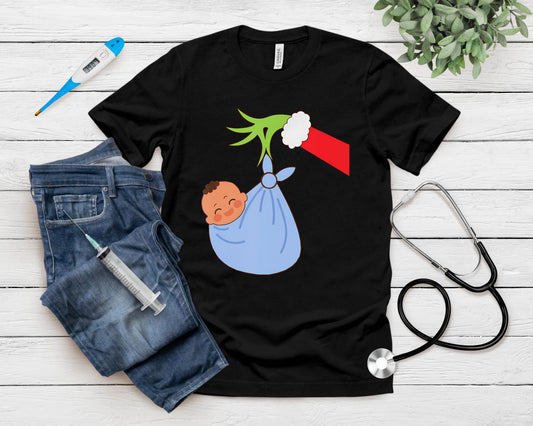 Nicu Labor Delivery Nurse Santa Christmas Xmas Pajamas Funny T-Shirt