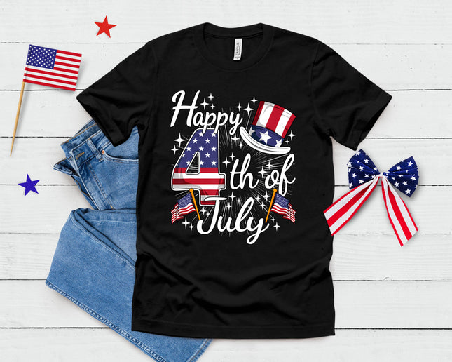 Happy 4th Of July Patriotic American Flag Usa Men Women Kids T-Shirt