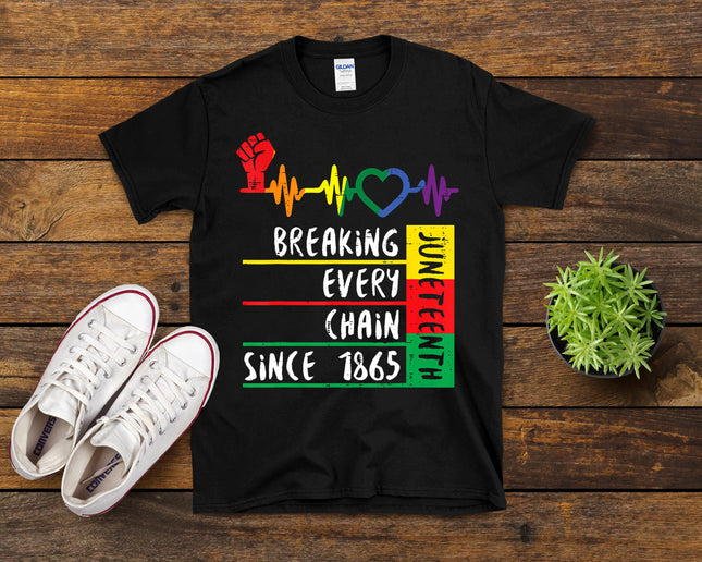 Juneteenth Breaking Every Chain Since 1865 Men Women Kids T-Shirt