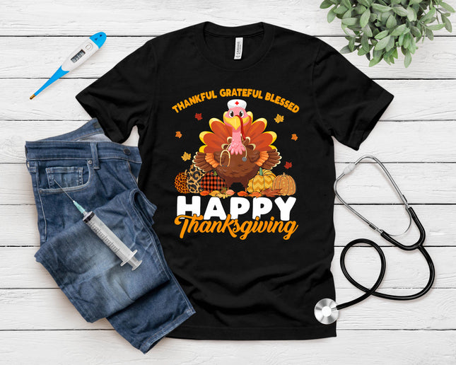 Turkey Nurse Life Thanksgiving Holiday Fall Nursing Scrub Er T-Shirt
