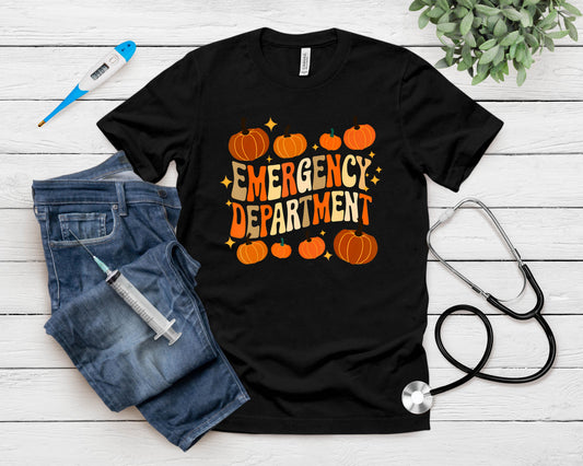 Funny Er Nurse Thanksgiving Emergency Dept Groovy T-Shirt
