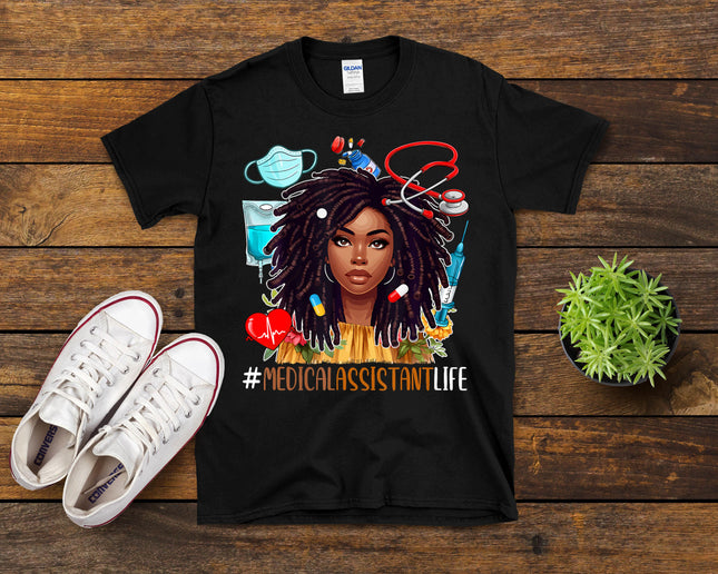 Medical Assistant Costume Afro Woman Proud Black History T-Shirt
