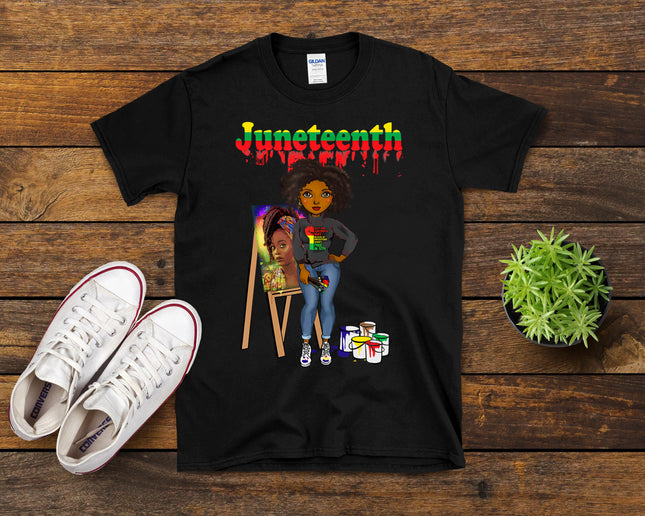 Juneteenth Black Women Melanin Artist Women T-Shirt