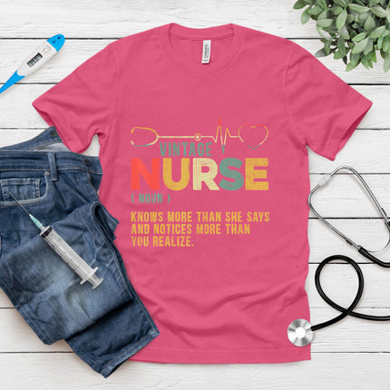 Vintage Nurse Definition Hospital Medical Registered Nursing T-Shirt