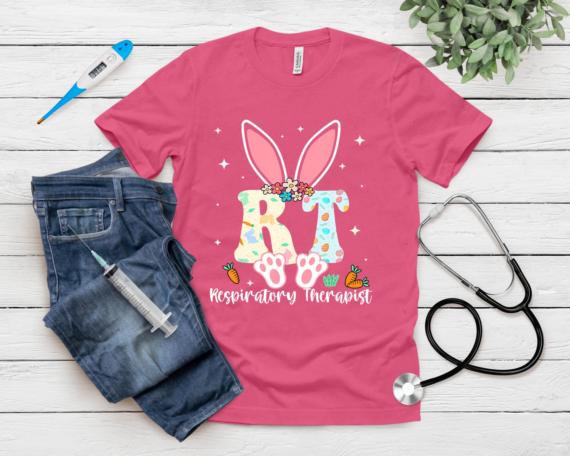Respiratory Therapist Easter Day Bunny Rt Nurse T-Shirt