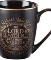 Christian Art Gifts Black Stoneware Coffee Mug with Gold Rim for Women and Men – 12 oz