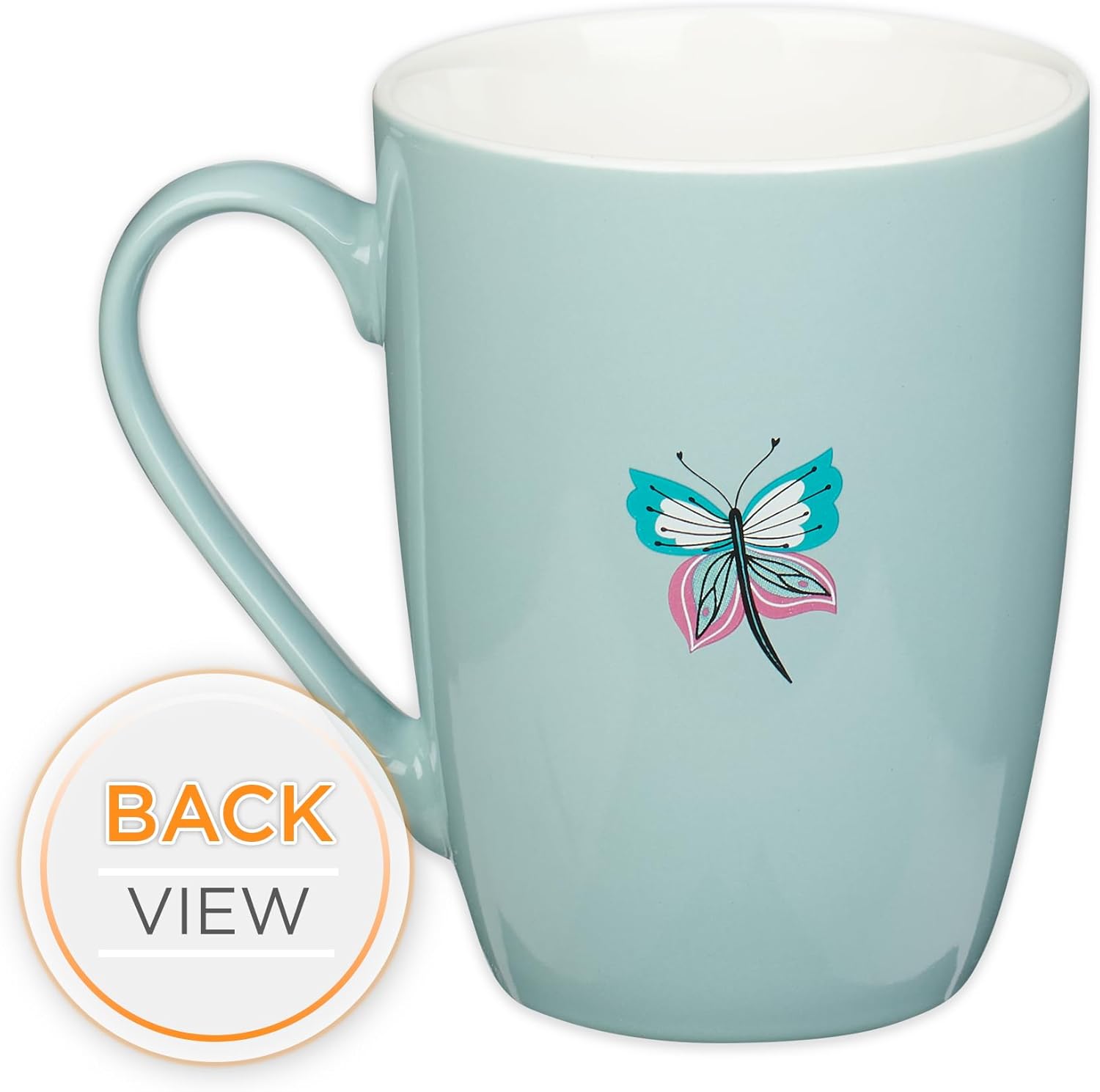 Christian Art Gifts Blue Butterfly Ceramic Coffee Mug – 12 oz