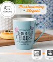 Christian Art Gifts Blue Butterfly Ceramic Coffee Mug – 12 oz, Microwave and Dishwasher-safe Inspirational Scripture Coffee and Tea Mug with Bible Verse