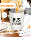 Christian Art Gifts Inspirational Ceramic Coffee & Tea Mug for Men & Women, Trust in the Lord Encouraging Bible Verse Proverb