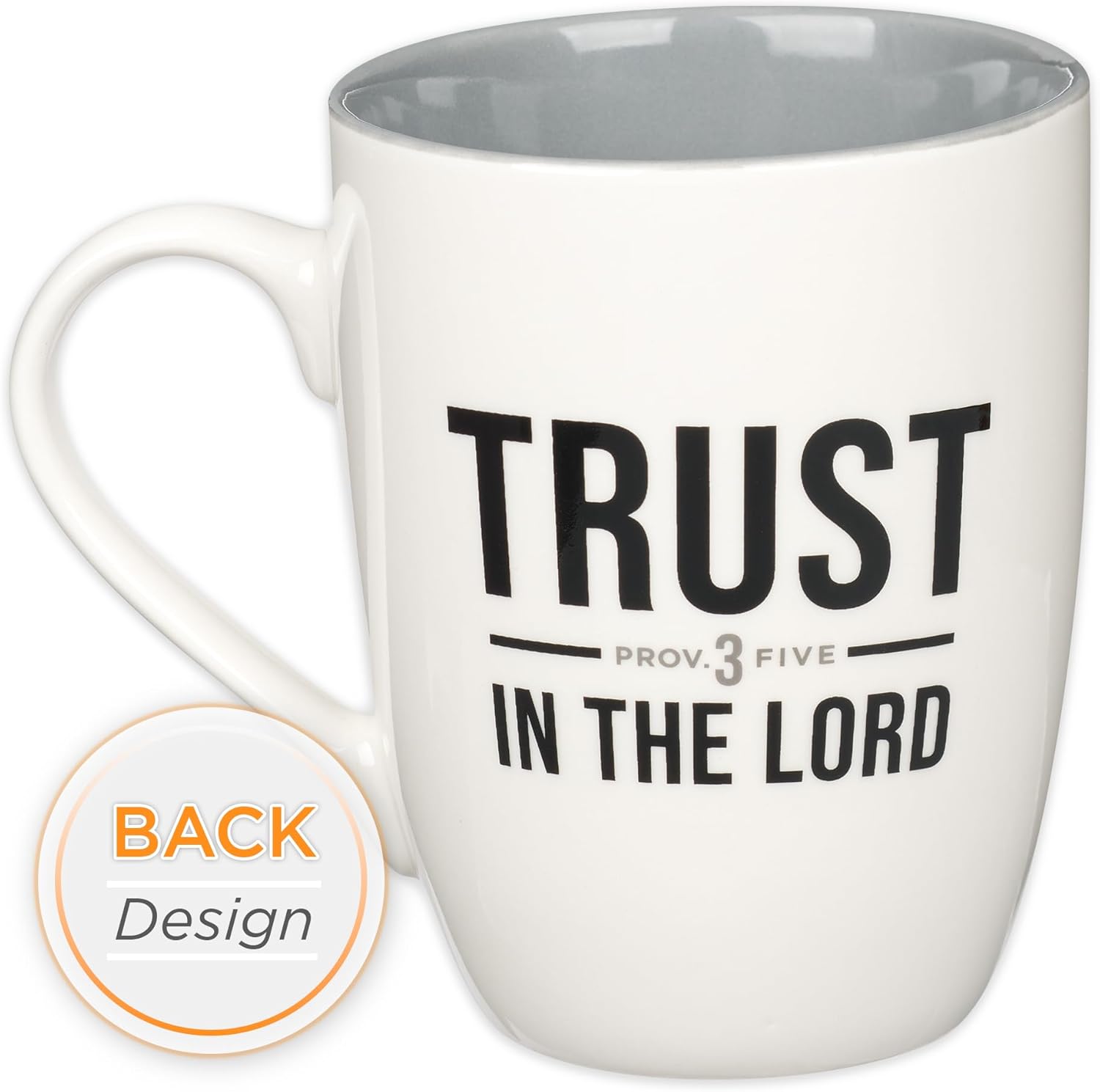 Christian Art Gifts Inspirational Ceramic Coffee & Tea Mug for Men & Women, Trust in the Lord Encouraging Bible Verse Proverb