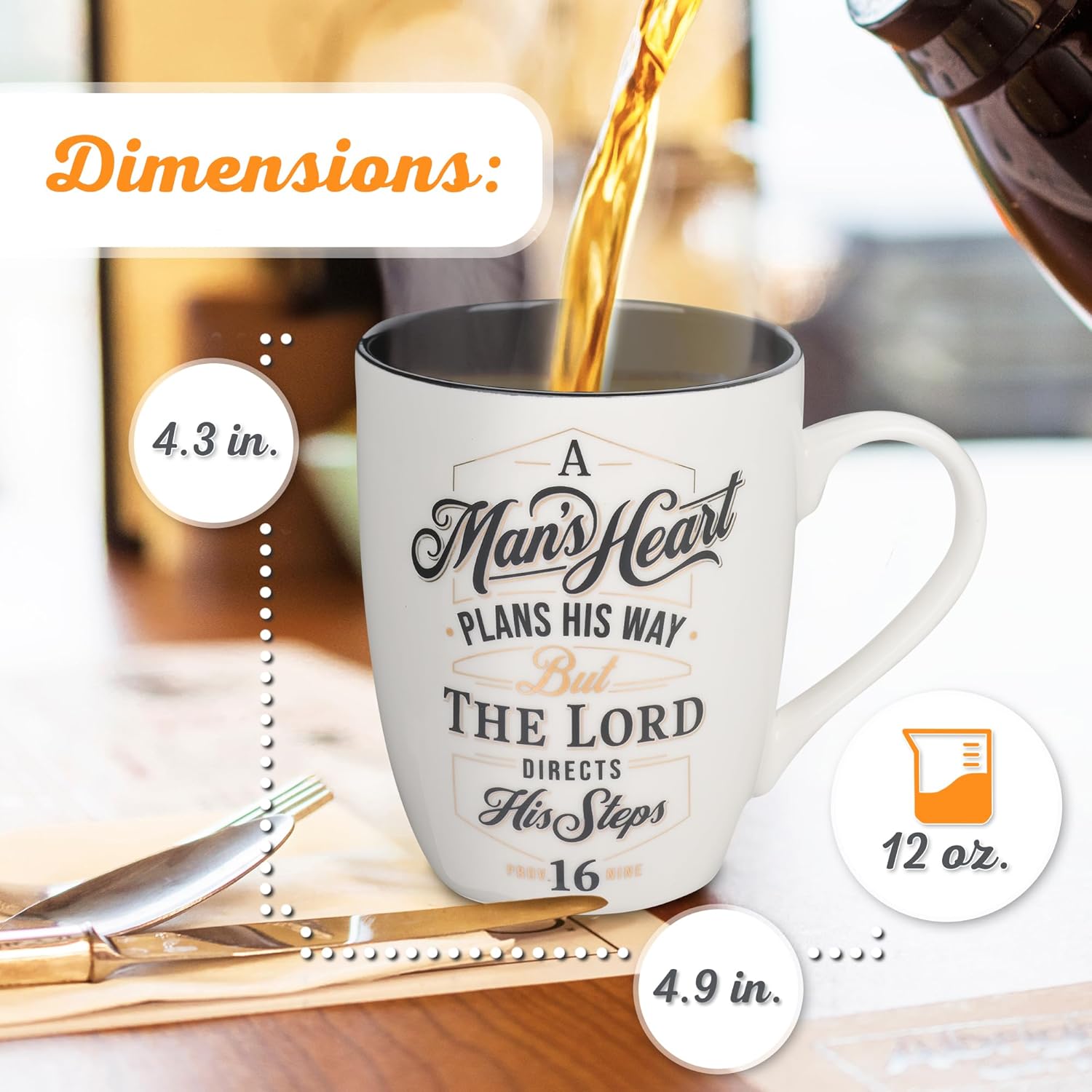 Christian Art Gifts Inspirational Ceramic Coffee & Tea Scripture Mug for Men