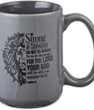 Christian Art Gifts Lion Gray Ceramic Coffee Mug – 14 oz