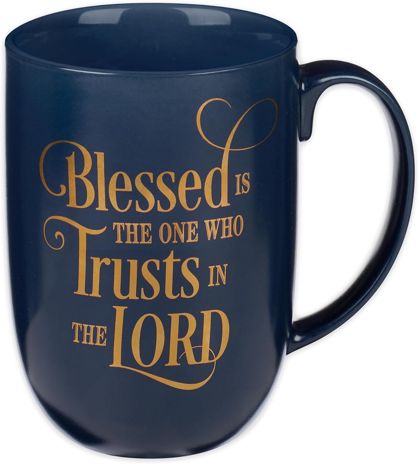 Christian Art Gifts Navy Blue Ceramic Coffee Mug – 12 oz