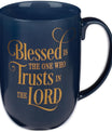 Christian Art Gifts Navy Blue Ceramic Coffee Mug – 12 oz