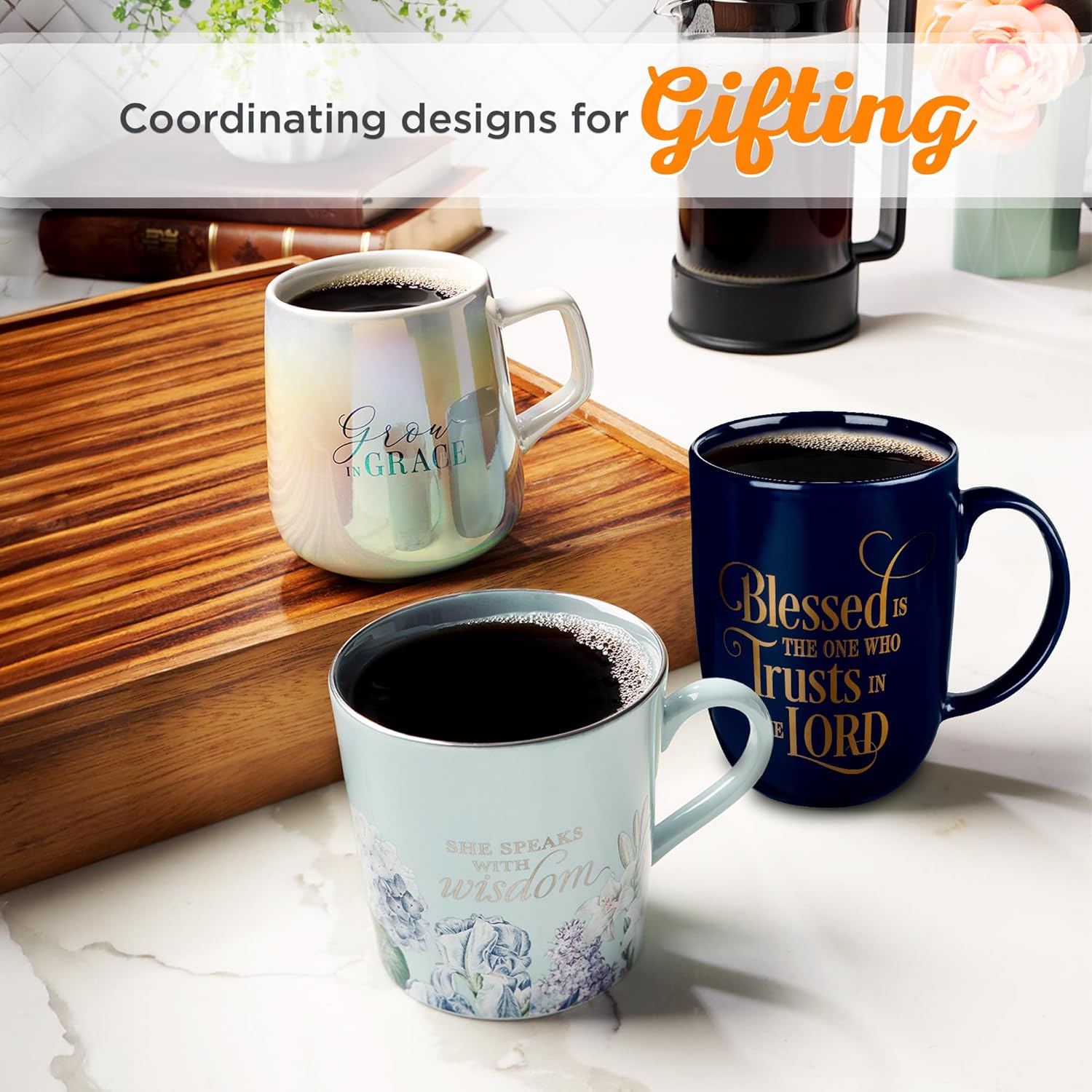 Christian Art Gifts Navy Blue Ceramic Coffee Mug – 12 oz