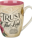 Christian Art Gifts Pink Rose Floral & Yellow Butterfly Ceramic Coffee Mug – 12 oz