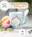 Christian Art Gifts Scripture Coffee and Tea Mug with Ceramic Spoon Set for Women, May the Lord Bless You