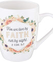 Christian Art Gifts White Floral Ceramic Coffee Mug – 12 oz