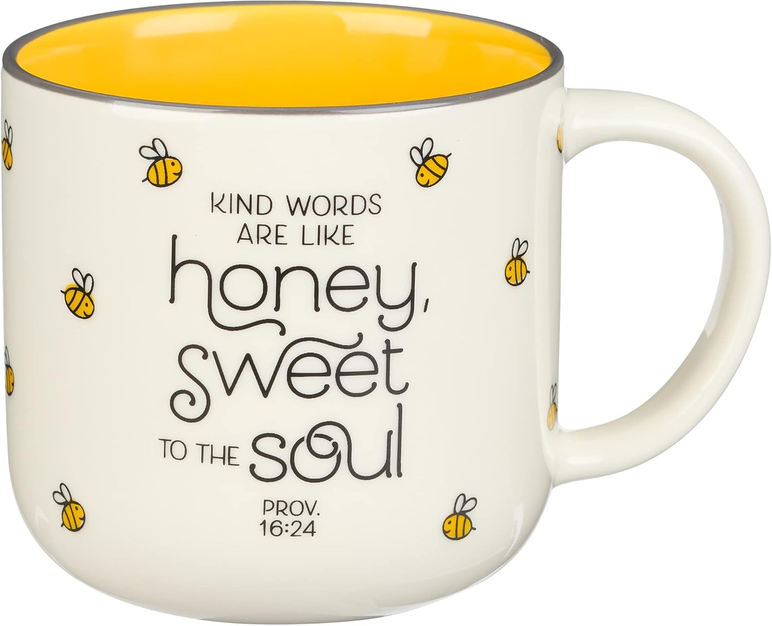 Christian Art Gifts Yellow Bumble Bee Ceramic Coffee Mug – 15 oz