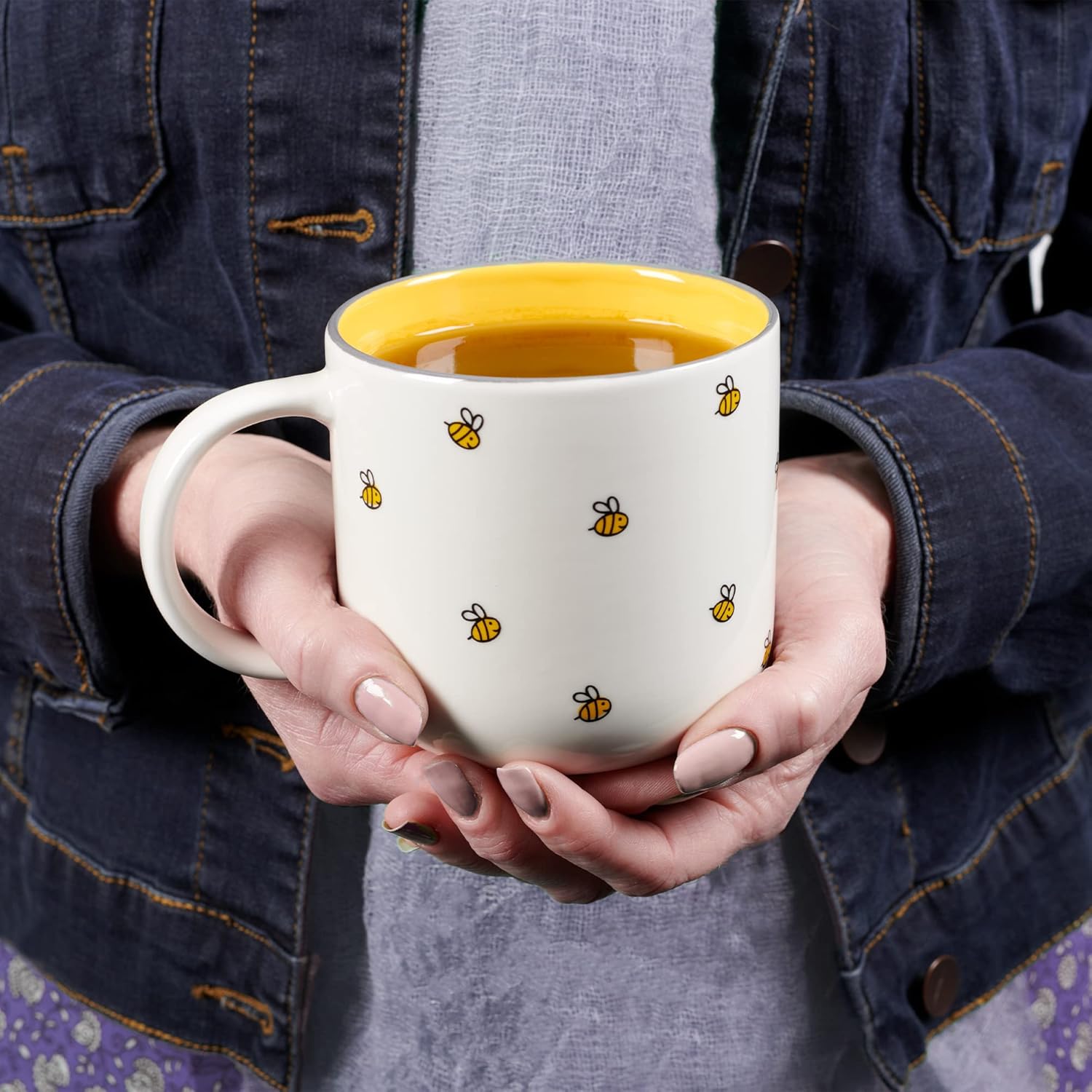 Christian Art Gifts Yellow Bumble Bee Ceramic Coffee Mug – 15 oz