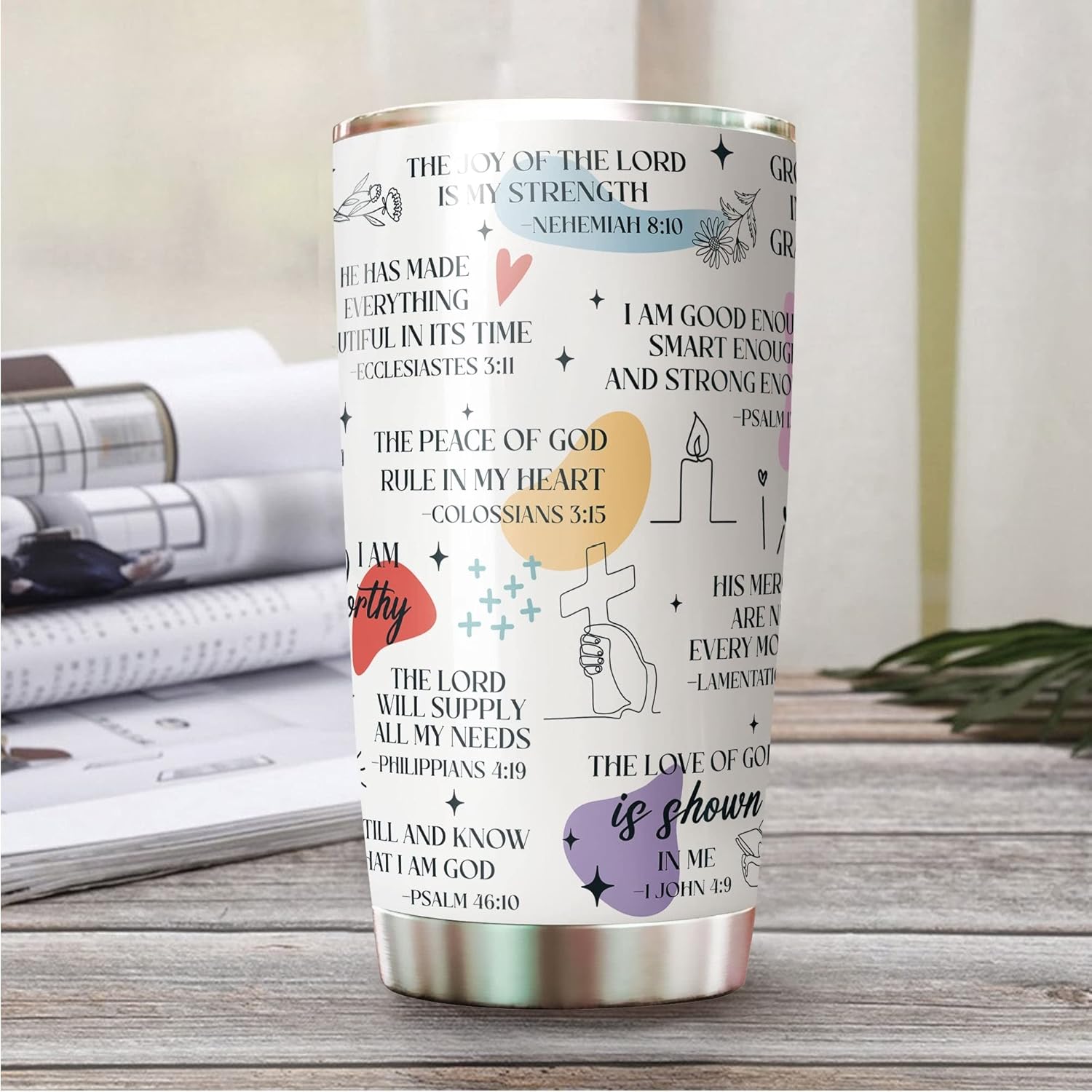 Christian Gifts For Women - Christian Tumbler - Gifts for Christian Women On Christmas, Birthday - Christian Cup - Bible Verse Mug - Gift for Religious - My Daily Bible Affirmations Tumbler