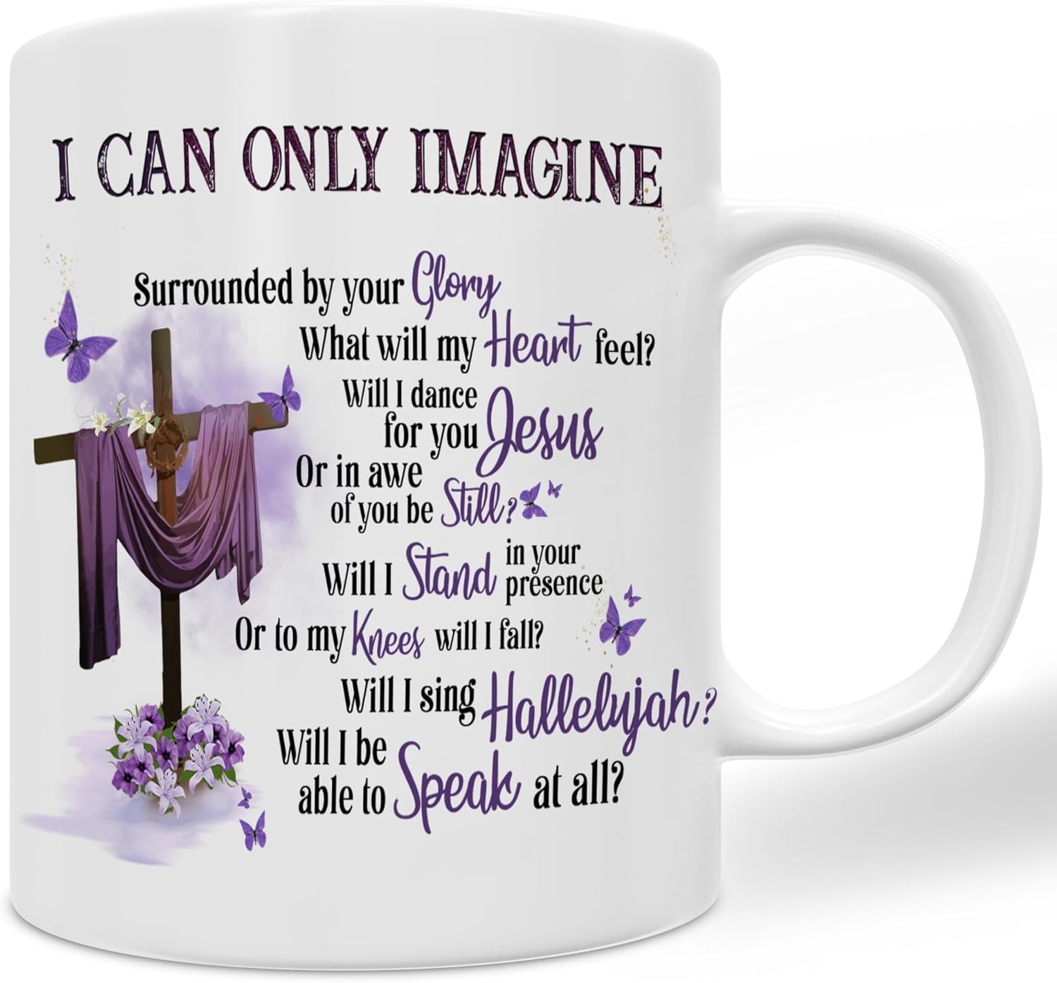 Christian Gifts, Inspiration Butterfly Religion Faith 20 Oz Ceramic Coffee Mug Present Ideas for Men Women Churchmate God Jesus Lover