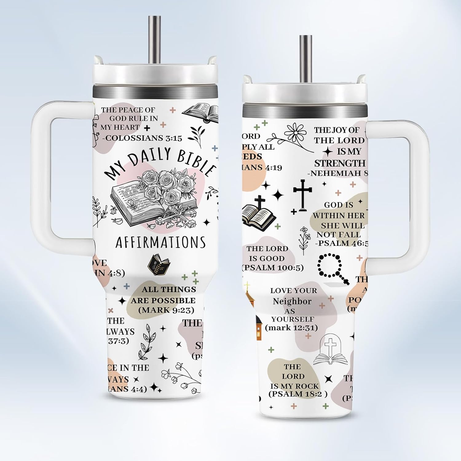 Christian Gifts for Women, I Am a Child of God 40 Oz Tumbler with Handle & Straw, Religious Faith Inspirational Bible Verses Jesus Gifts for Women, Christmas Thanksgiving Day Birthday Gift