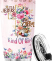 Christian Gifts, Tumbler 20 Oz With Lid And Straw, Religious Flower Women For Tumblers Floral, Jesus Coffee