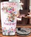 Christian Gifts, Tumbler 20 Oz With Lid And Straw, Religious Flower Women For Tumblers Floral, Jesus Coffee