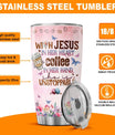 Christian Gifts, Tumbler 20 Oz With Lid And Straw, Religious Flower Women For Tumblers Floral, Jesus Coffee