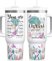 Christian Gifts for Women - Christian Bible Tumblers 30 Oz for Women With Handle and Straw - Religious Coffee Tumbler - Christian Drinking Cup Gifts for Women Faith - Jesus Coffee Tumbler