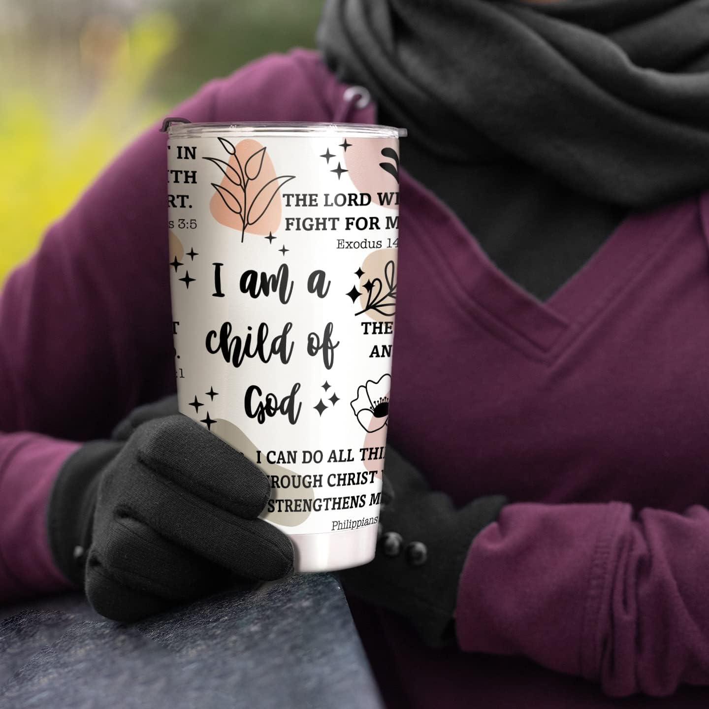 Christian Gifts for Women - Stainless Steel I Am a Child of God Tumbler Cup 20oz - Christian Faith Jesus God Bible Verse Religious Gifts