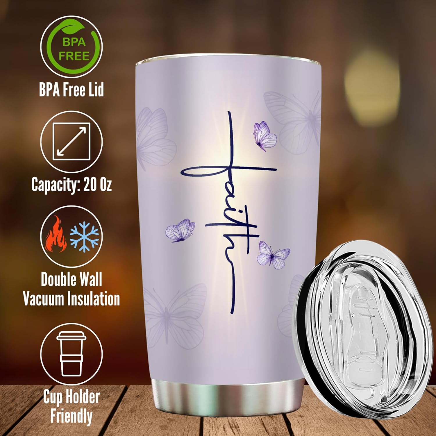 Christian Gifts for Women Faith - Christian Tumblers for Women Bible Gifts - Christian Tumbler Religious Gifts Spiritual Encouragement Inspirational Gifts for Women Stainless Steel Tumbler 20oz