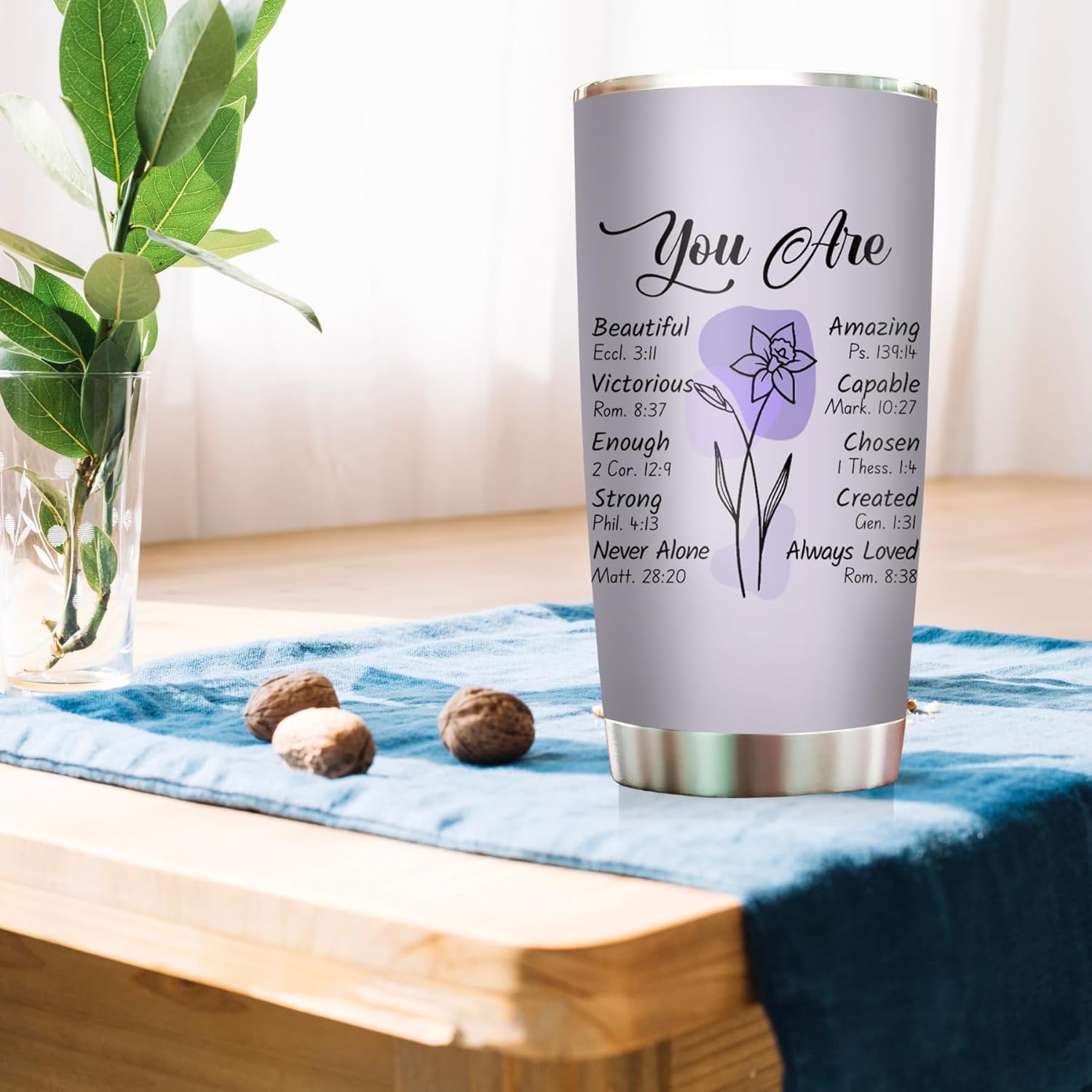 Christian Gifts for Women Faith - Christian Tumblers for Women Bible Gifts - Christian Tumbler Religious Gifts Spiritual Encouragement Inspirational Gifts for Women Stainless Steel Tumbler 20oz