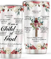 Christian Gifts for Women Faith Birthday Gifts for Women Religious Cup, I Am a Child of God Cup 20 oz - Religious Gifts for Women - Catholic Gifts Inspirational Gifts - Christian Tumblers for Women