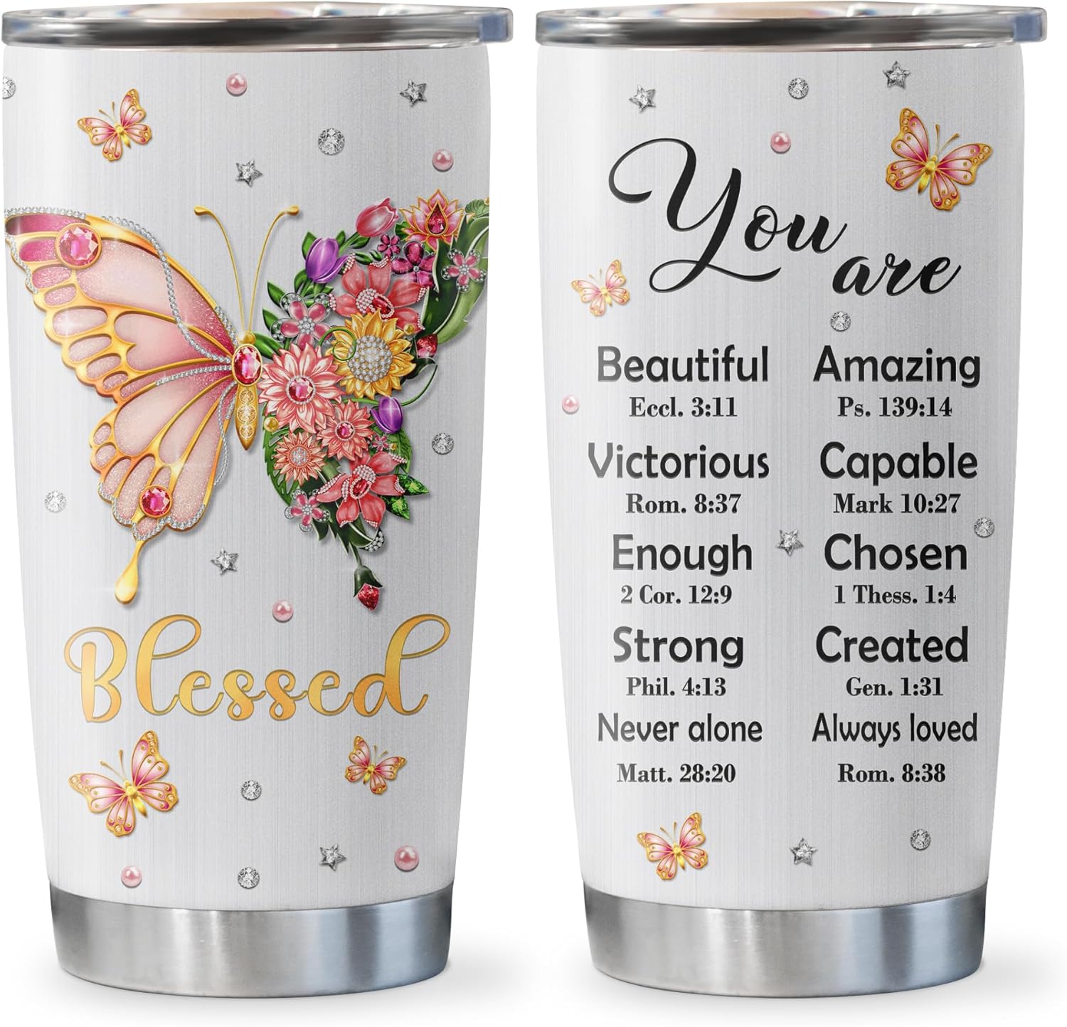 Christian Gifts for Women Tumbler 20oz, Religious Gift for Women, Baptism Confirmation Gifts for Girl