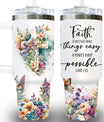 Christian Gifts for Women Tumbler 40 Oz With Handle & Straw - Faith Gifts Christian Tumblers Bible Gifts - Encouragement Inspirational Gifts for Women - Religious Birthday, Christmas Gifts for Friends