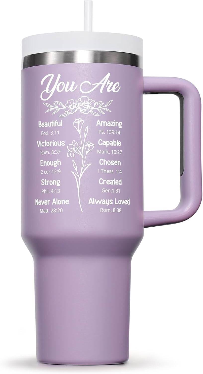 Christian Gifts for Women, Inspirational Religious Christmas Gifts for Women Faith, Catholic Spiritual Jesus Birthday Xmas Gifts for Mom Grandma Friends Sister Wife Coworkers - 40 OZ Insulated Tumbler