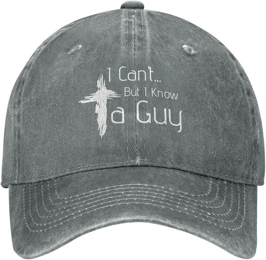 Christian Hat I Can't But Know A Guy Christian Cross Hat for Men Baseball Hats Adjustable Hats