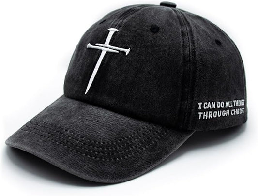 Christian Hats for Men Women Religious Cross Baseball Cap Jesus Adjustable Hat Pastor Gift for Men