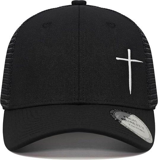 Jesus Cross Nail Hat for Men Women, Funny Adjustable Cotton Embroidered Christian Religious Faith Baseball Cap