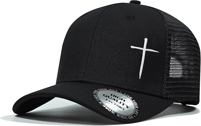 Jesus Cross Nail Hat for Men Women, Funny Adjustable Cotton Embroidered Christian Religious Faith Baseball Cap