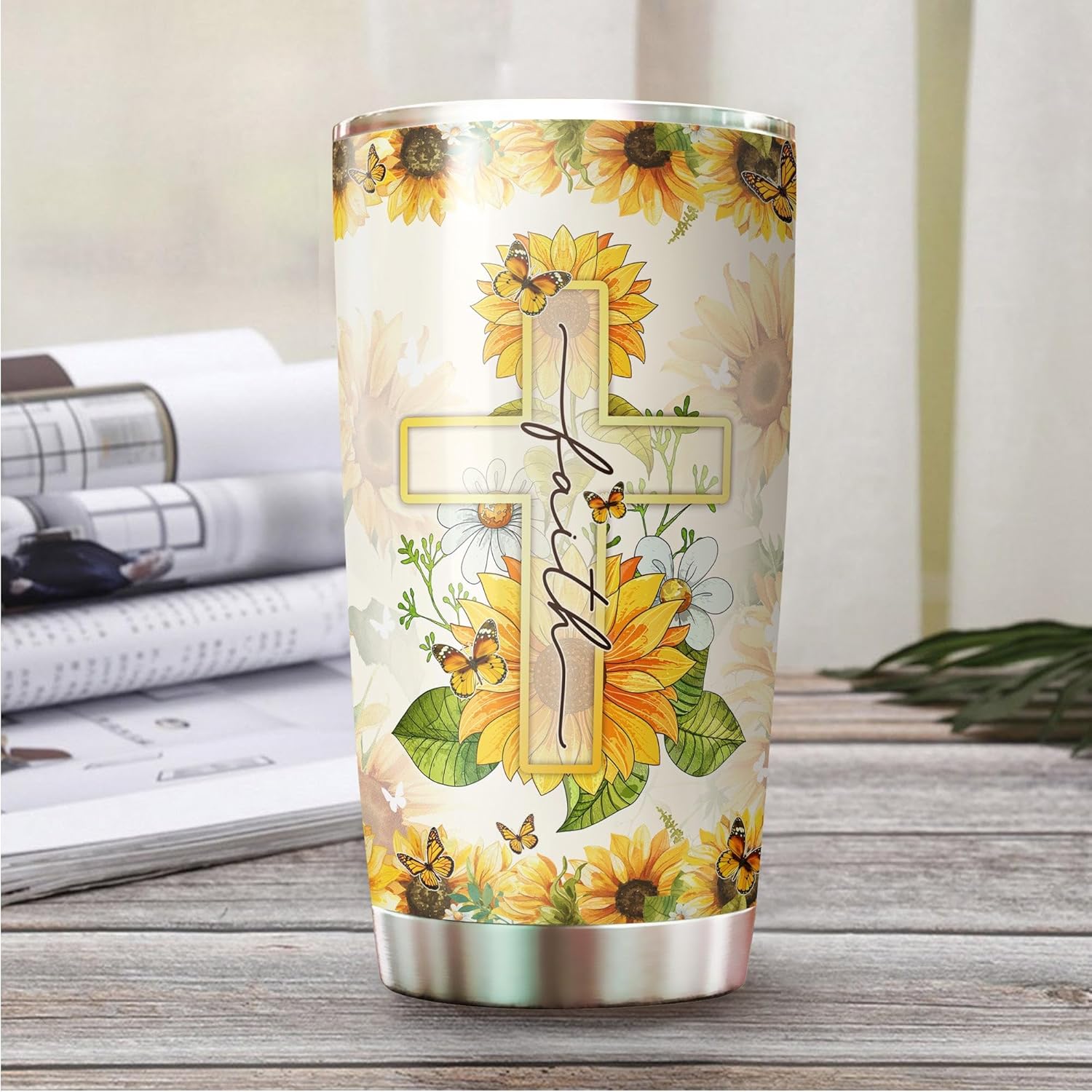 Christian Gifts, Tumbler 20 Oz With Lid And Straw, Religious Flower Women For Tumblers Floral, Jesus Coffee (Copy)