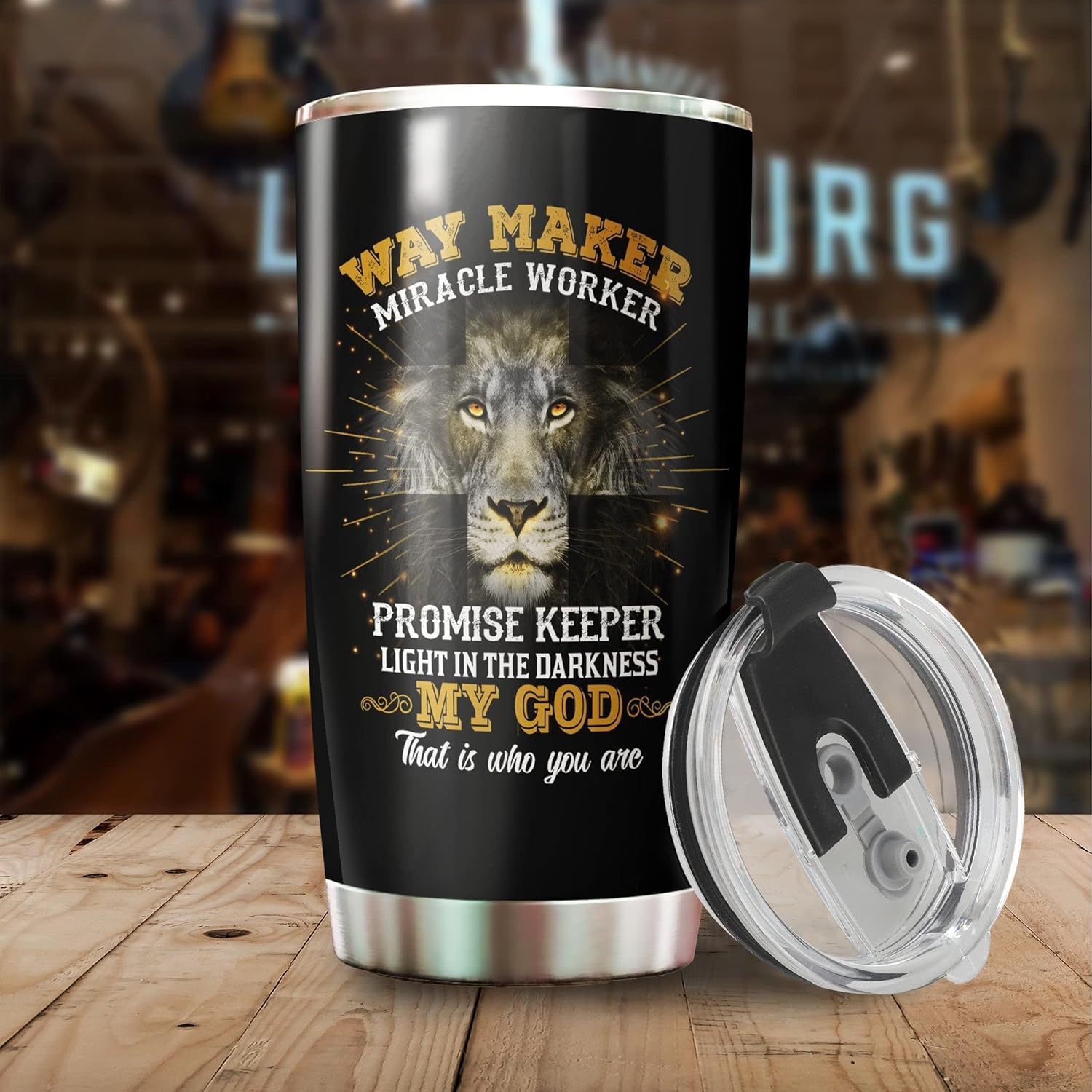 Christian Tumbler - Gifts for Christians on Christmas, Birthday - Religious Tumblers - Christian Cup - Christian Gifts For Men, Women - Bible Emergency Numbers Mug - Lion Christian Tumbler