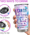 Christian Tumbler 20oz Stainless Steel Insulated Travel Mug Cup for Women Girls Inspiration Bible Verse Religious Gifts for Birthday Christmas