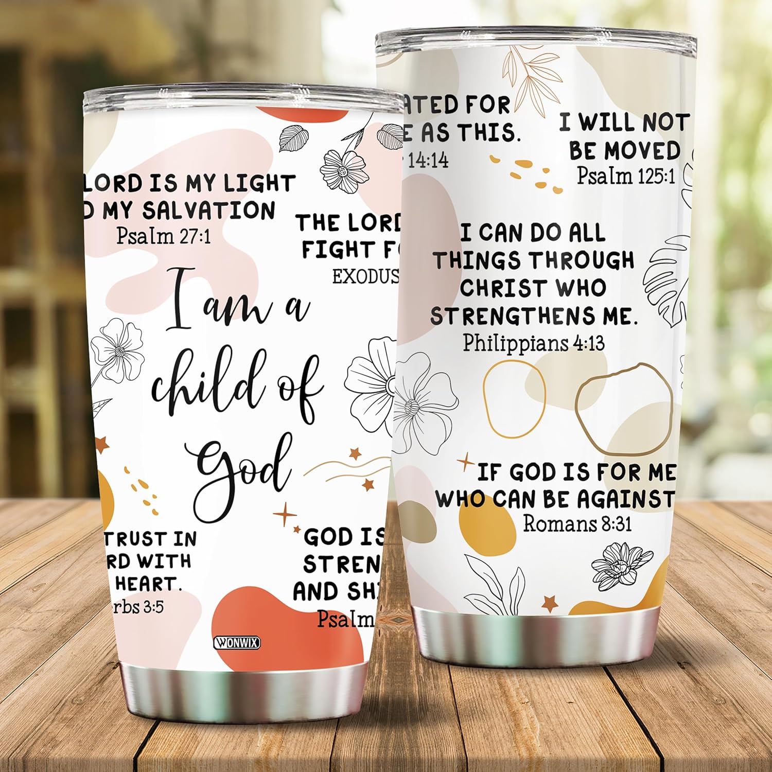 Christian Tumbler Gifts for Women Stainless Steel I Am a Child of God Thermos Coffee Cup 20oz with Lid Faith Jesus Bible Verse Religious Gift for Mom Wife Christmas Birthday Valentines